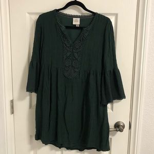 KNOX ROSE dark green long sleeve dress